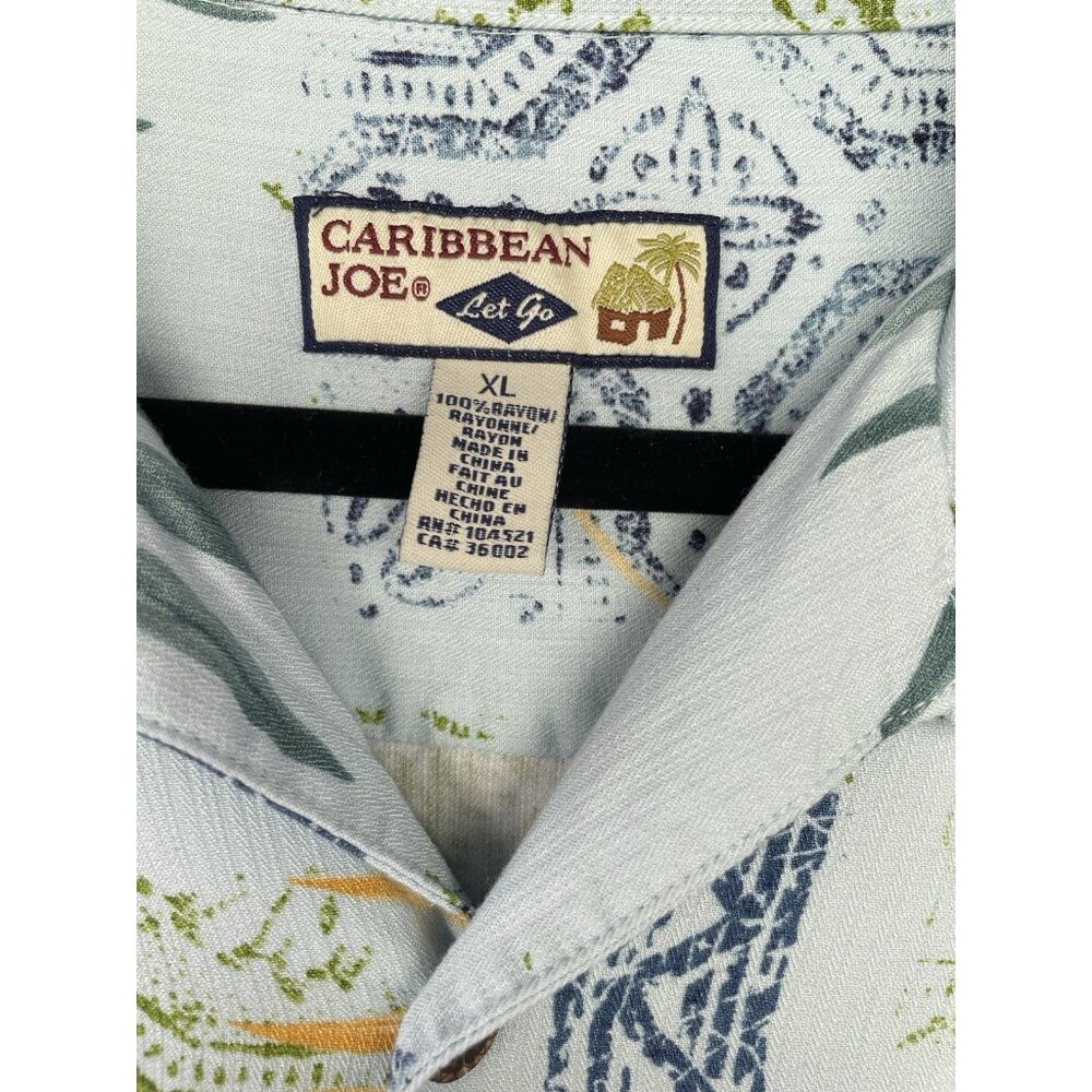 CARIBBEAN JOE Hawaiian Style Men's Shirt  Size XL 100% Rayon - Picture 3 of 13